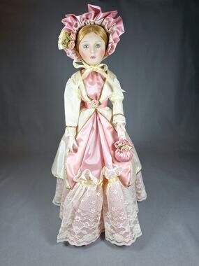 Vintage Edwin Knowles Elegance Victorian Lady Porcelain Doll with Stand